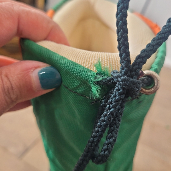 Vintage 80's green and orange Maple Leaf platform winter space boots Size 9 - Picture 9 of 13